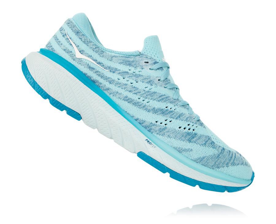 Walking Shoes Womens - Hoka One One Cavu 3 - Blue - YJWFEKB-87